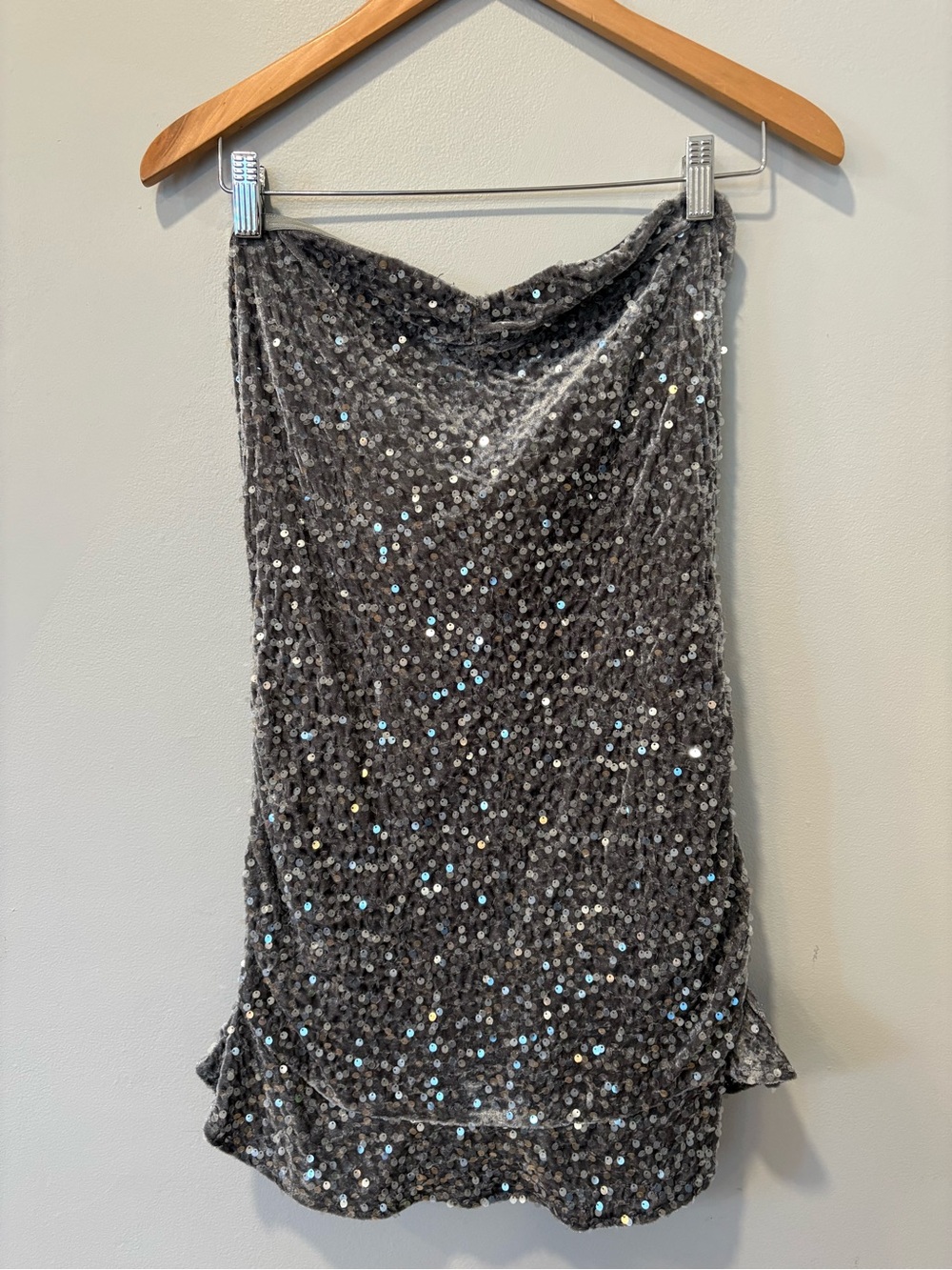 Edikted Sequined Mini Dress in Silver